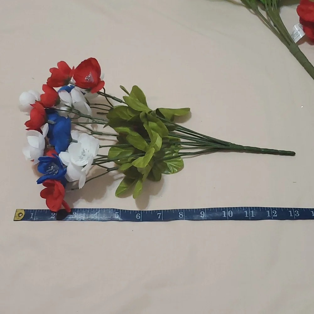 5 Faux Bouquets Red/Blue/White